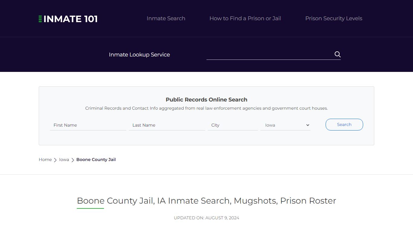 Boone County Jail, IA Inmate Search, Mugshots, Prison Roster