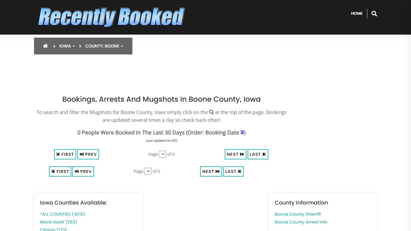 Bookings, Arrests and Mugshots in Boone County, Iowa - Recently Booked